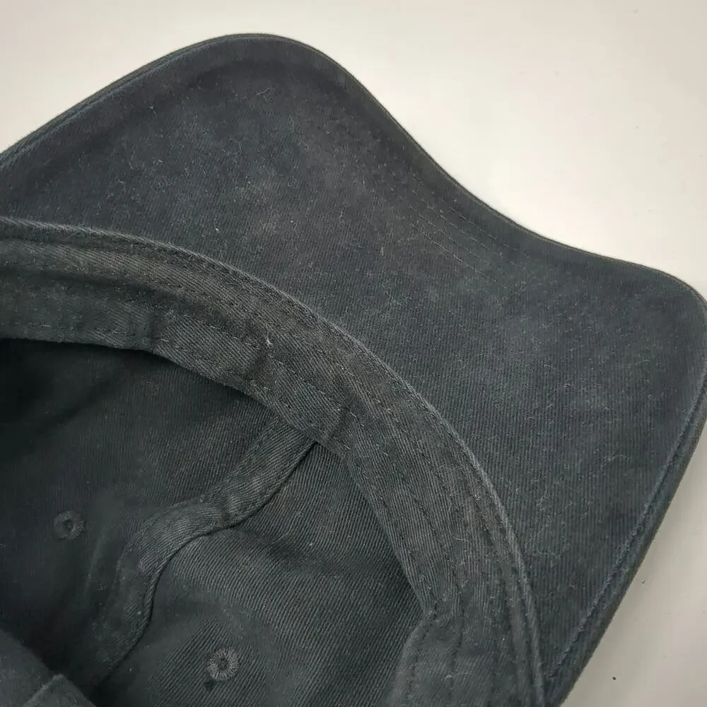 Lucky Brand Triumph Motorcycles Baseball Cap Black One Size Leather Strap Hat